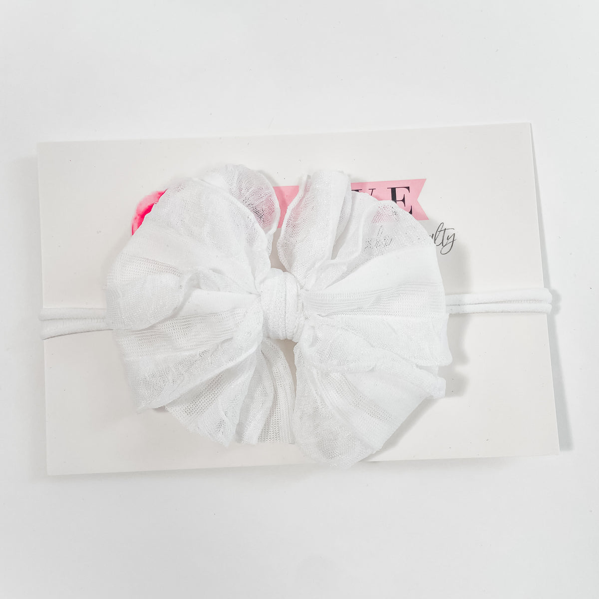 Skinny Mini Ruffle Headband - White
