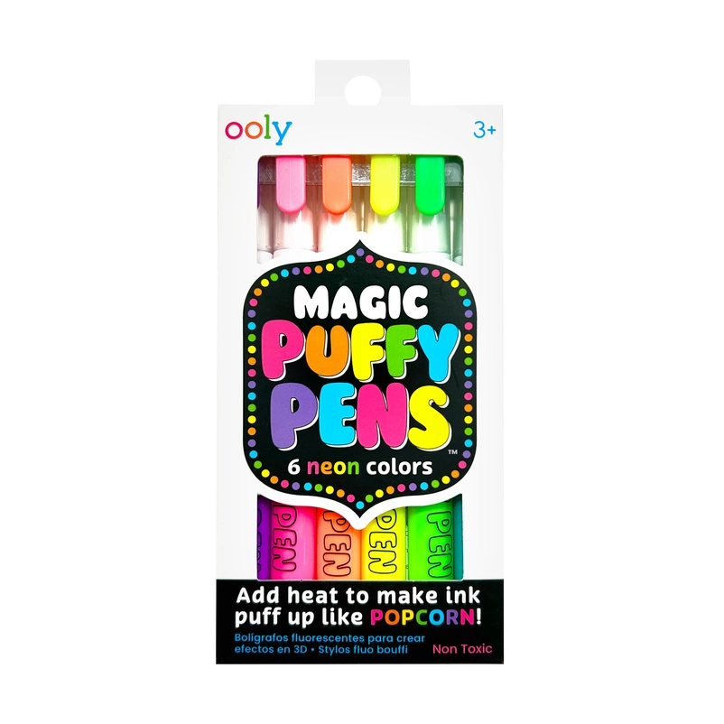 Ooly Magic Puffy Pens Set - Neon