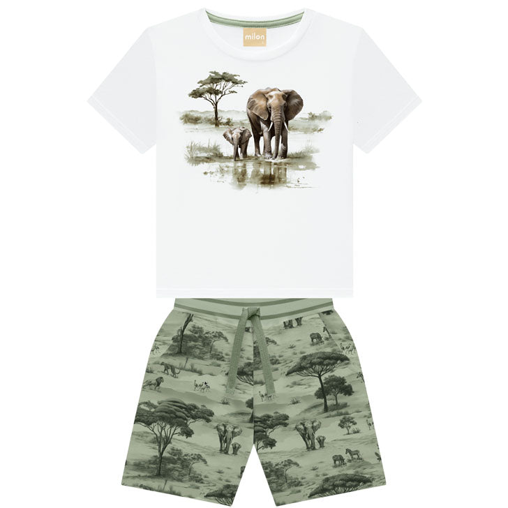 Elephant Safari Shorts Set