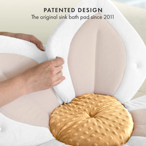 Blooming Bath Lotus Baby Bath Seat with Button Snaps - Honey/Cream