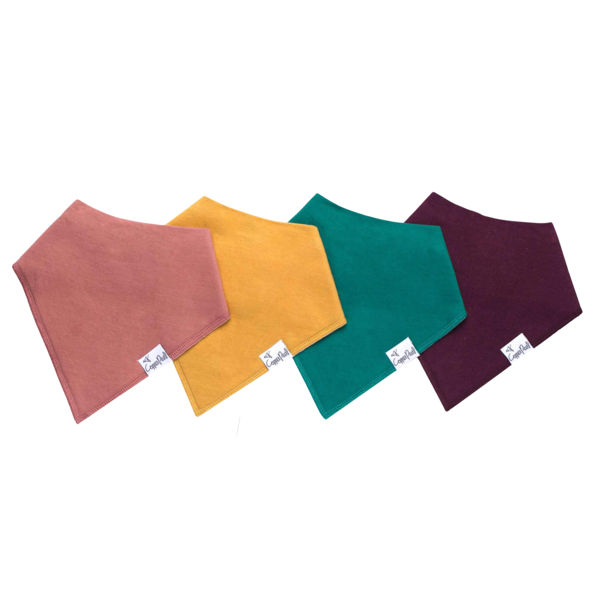Copper Pearl Bandana Bib 4-Pack / Jade