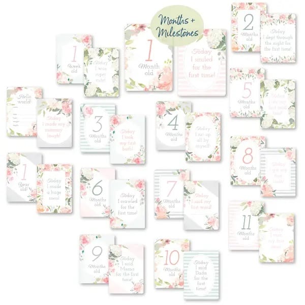 Itzy Ritzy Moments Double-Sided Milestone Cards / Floral