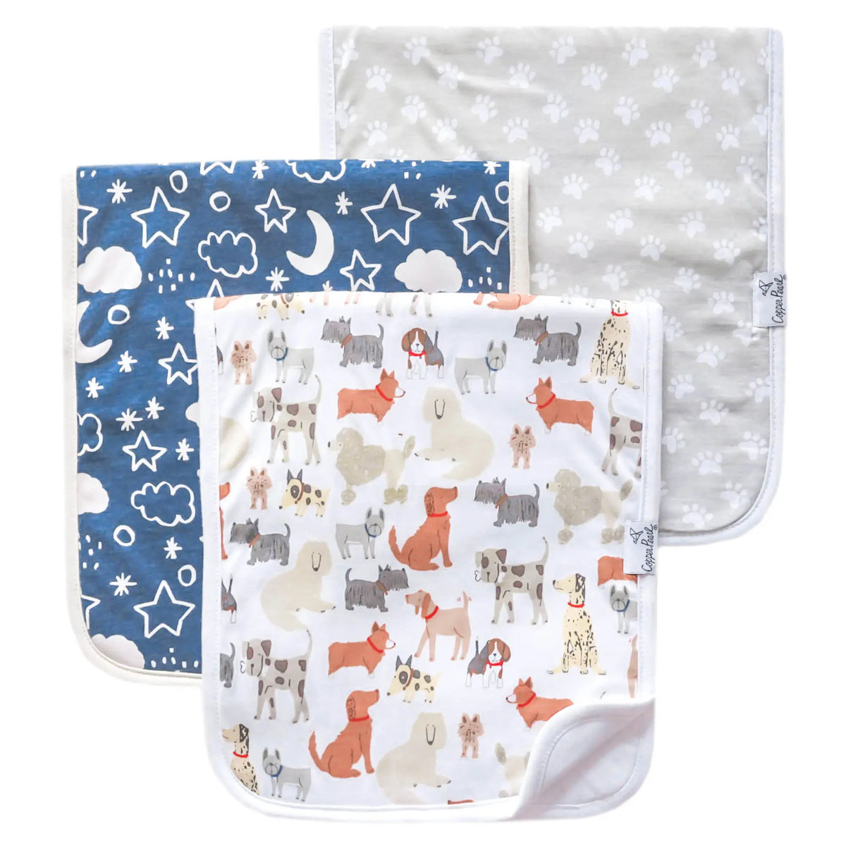 Copper Pearl Premium Burp Cloth Set / Rufus