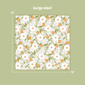 Quilted Outdoor Blanket (78"x78") / Sage Haven Floral