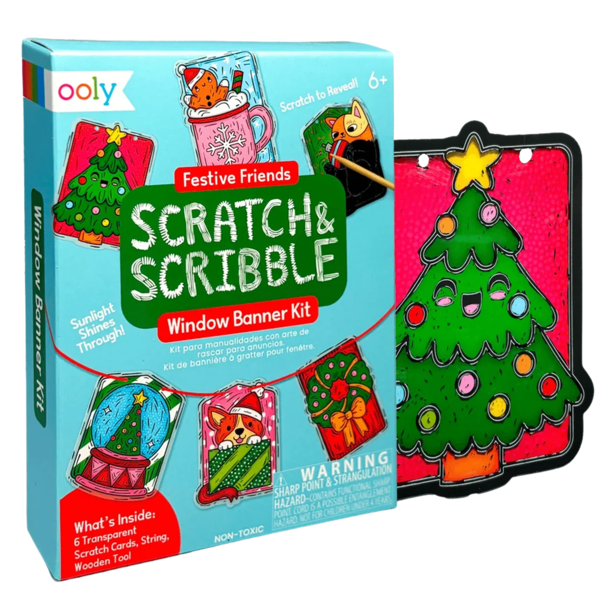 Ooly Scratch & Scribble Mini Window Banner Kit / Festive Friends