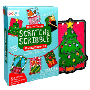 Ooly Scratch & Scribble Mini Window Banner Kit / Festive Friends