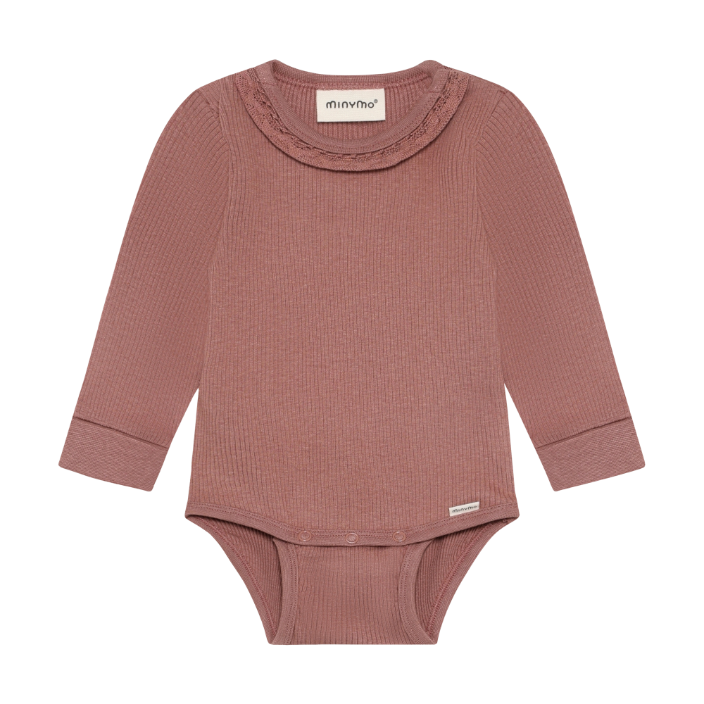 Minymo Ribbed Bodysuit / Burlwood