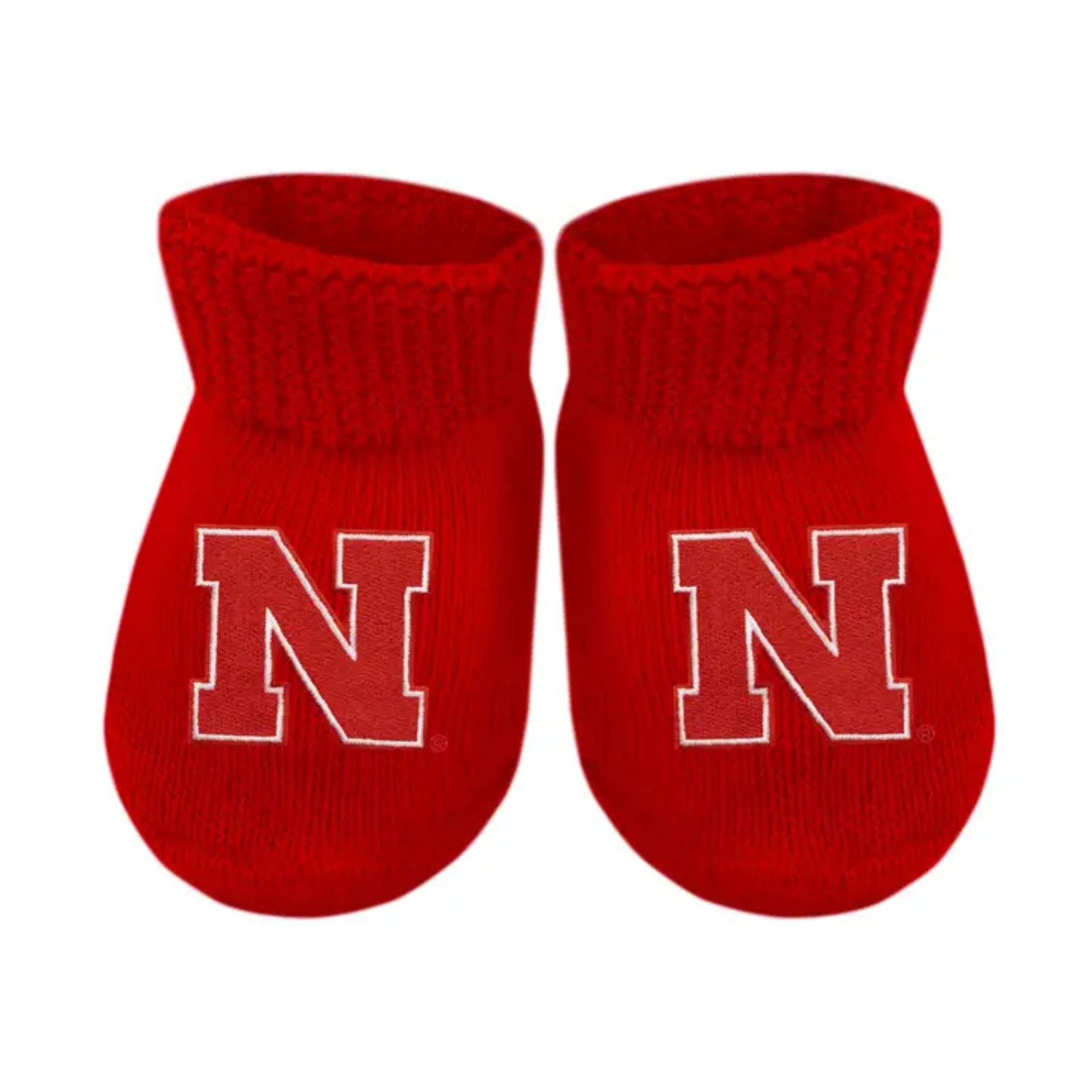 Nebraska Cornhuskers Newborn Bootie Socks / Red