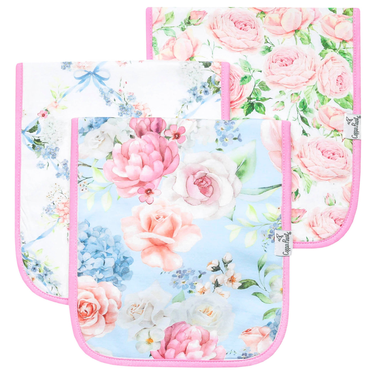 Copper Pearl Premium Burp Cloth Set / Genevieve