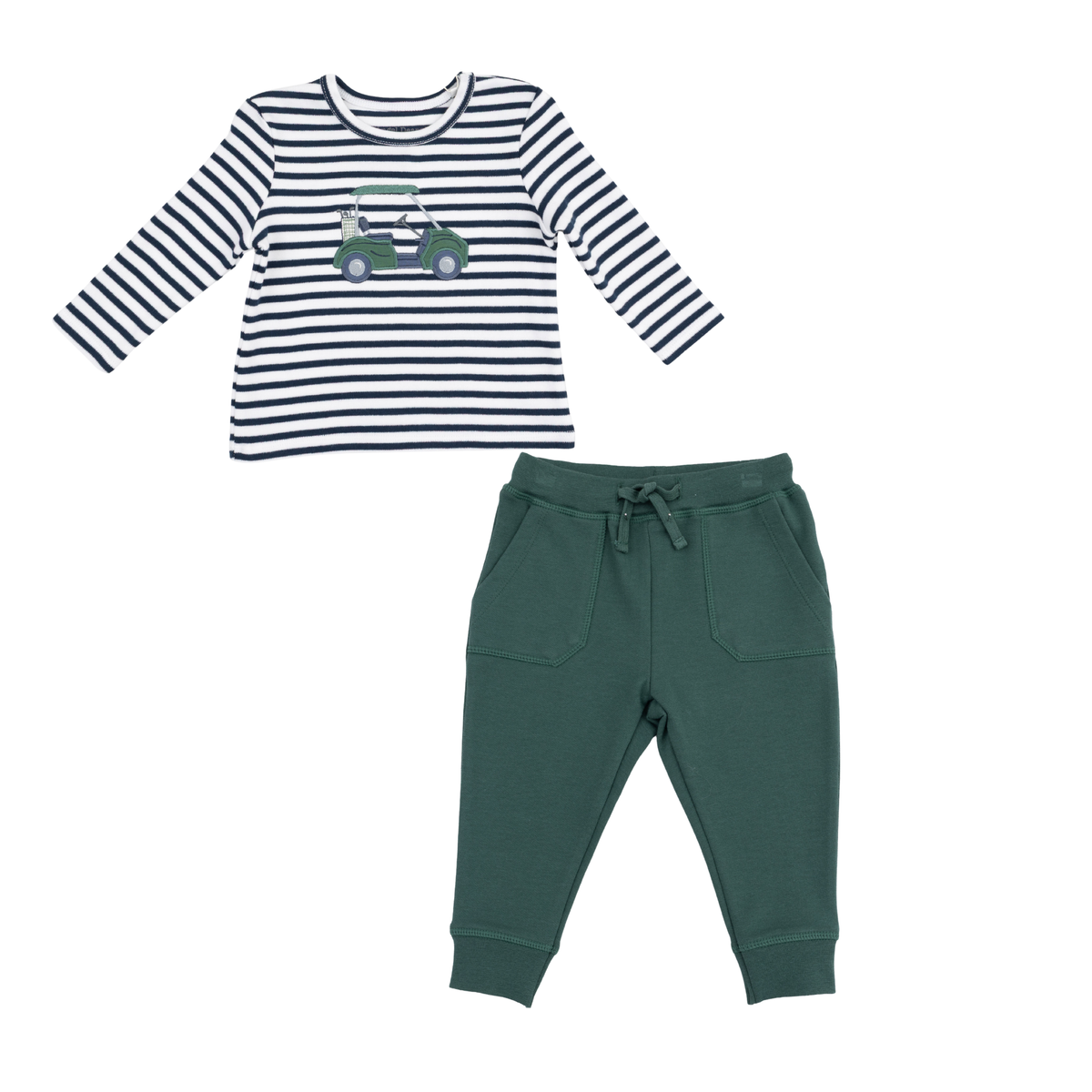Green Golf Shirt and Jogger Pant Set