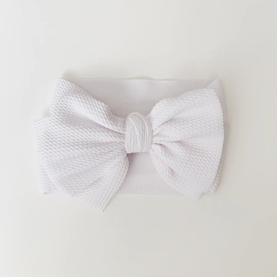 Sugar + Maple Big Bow Headwrap / White
