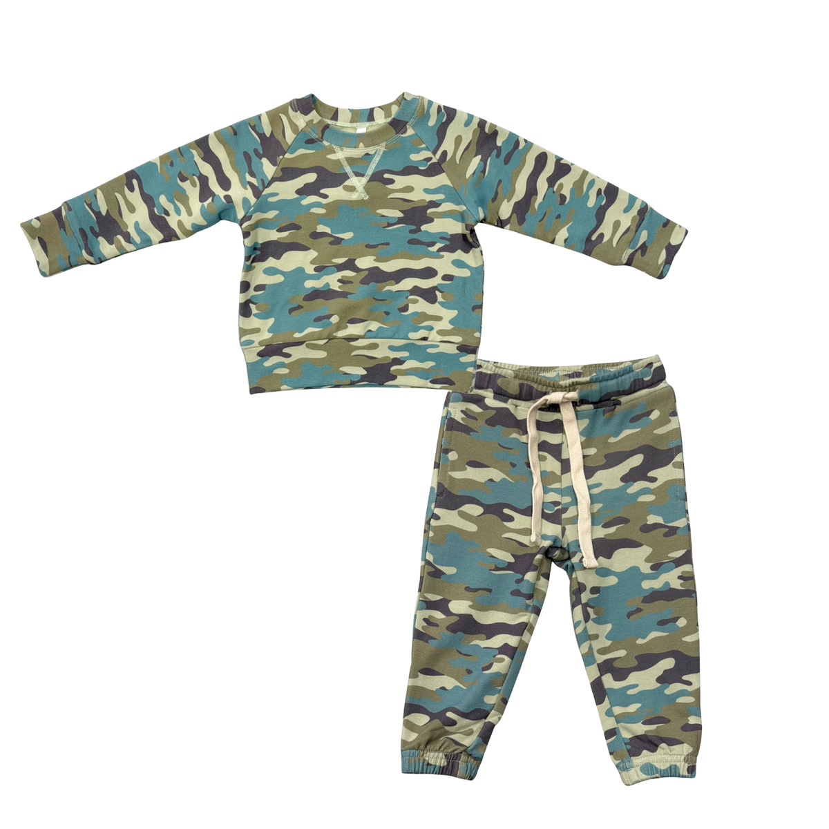 Babysprouts Raglan Sweatshirt + Jogger Set / Camouflauge