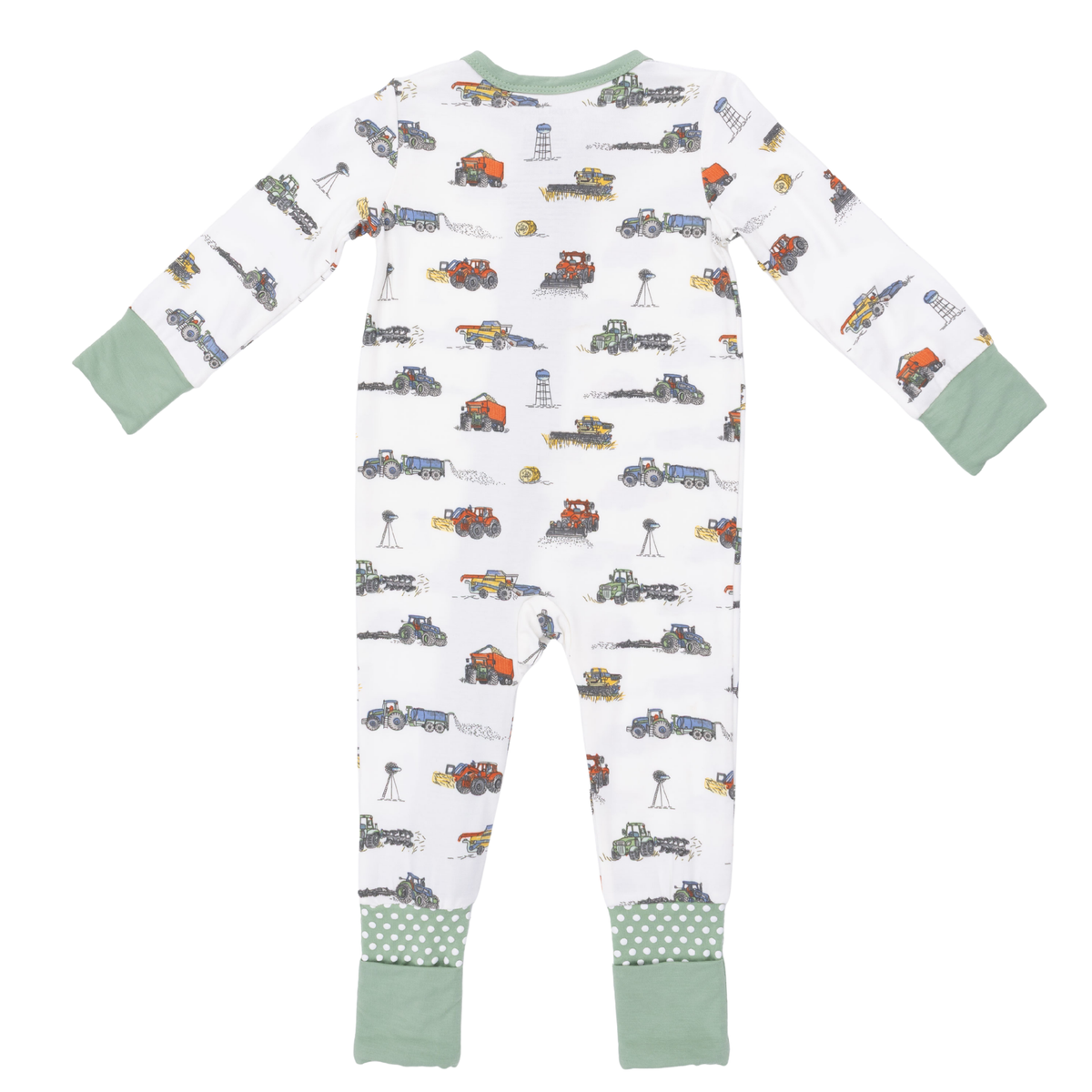 Farm Machines 2 Way Zipper Convertible Romper
