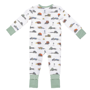 Farm Machines 2 Way Zipper Convertible Romper