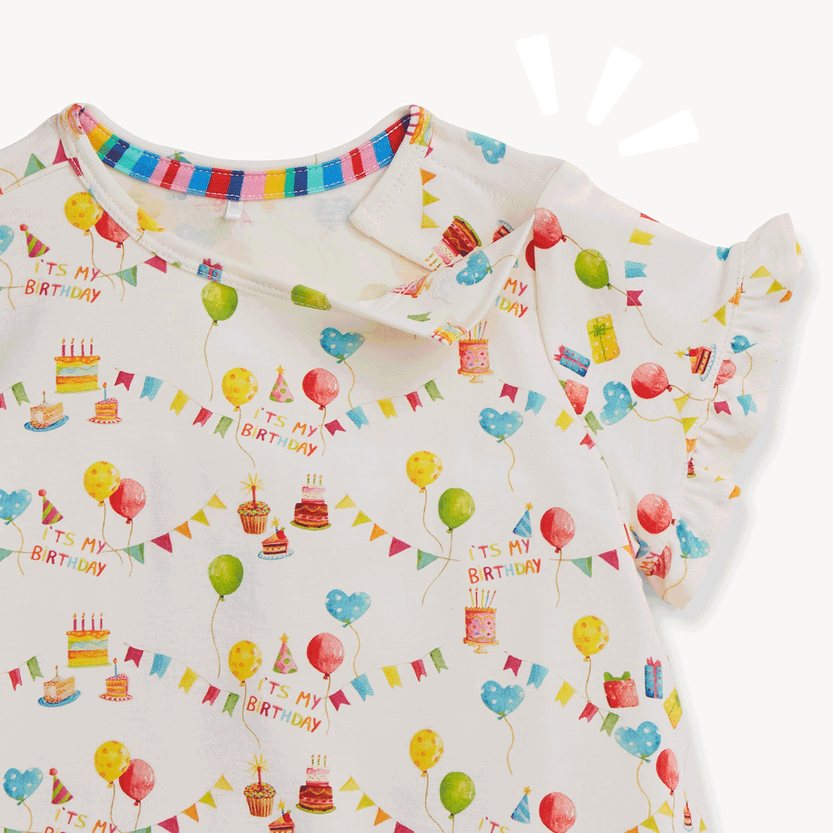 Magnetic Me Ruffle Short-Sleeve Nightgown / Birthday Babe
