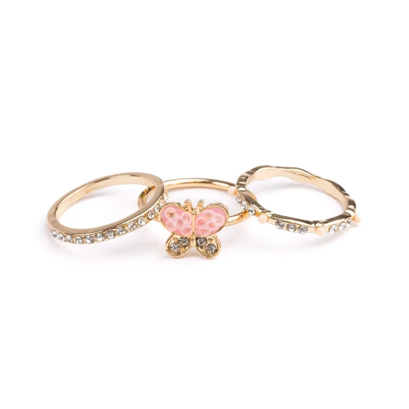 Chic Butterfly Garden Ring Jewelry Set