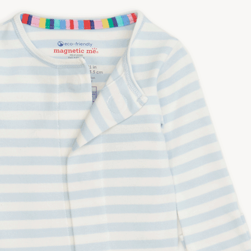 Magnetic Me Magnetic Organic Cotton Footie / Blue Stripe