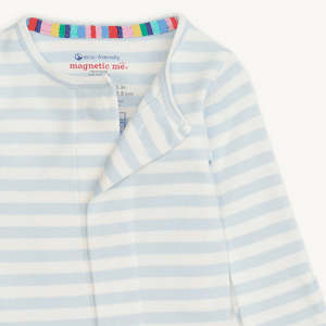 Magnetic Me Magnetic Organic Cotton Footie / Blue Stripe