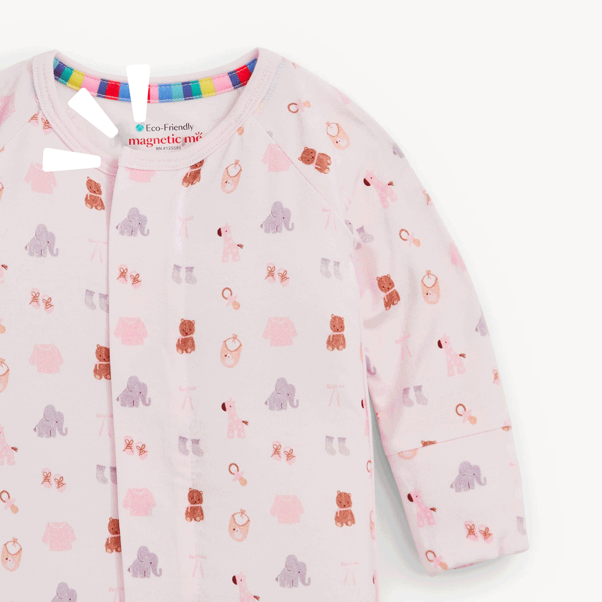 Magnetic Me Modal Convertible Coverall / Pink Nursery Nostalgia