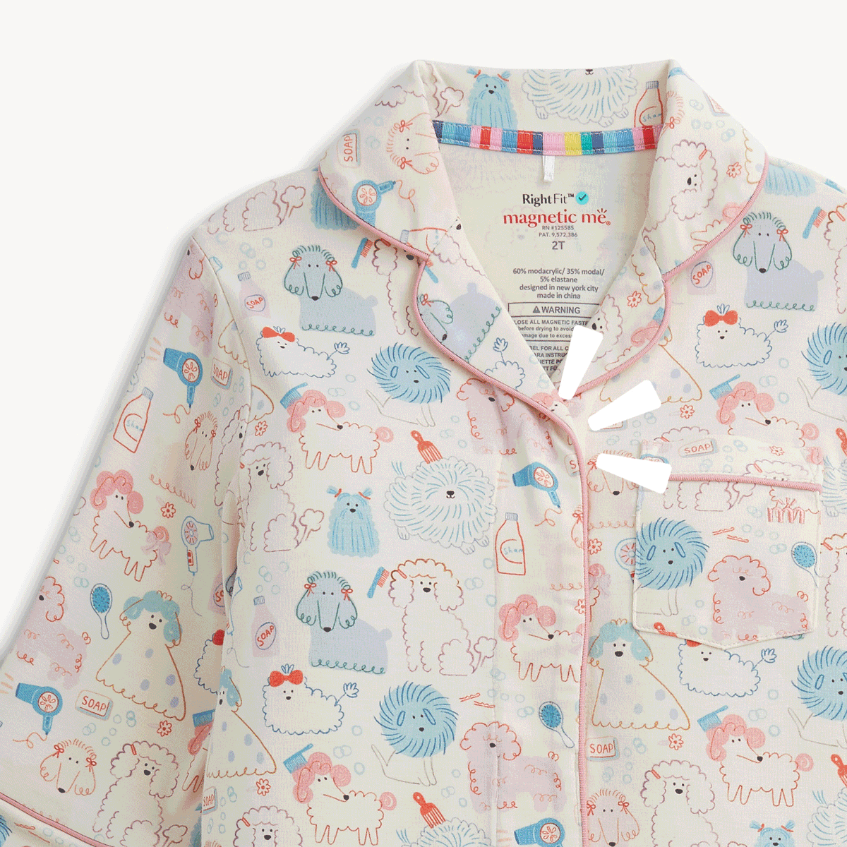 Magnetic Me Magnetic Classic with a Twist Toddler Pajama Set / Poodle Pawlor