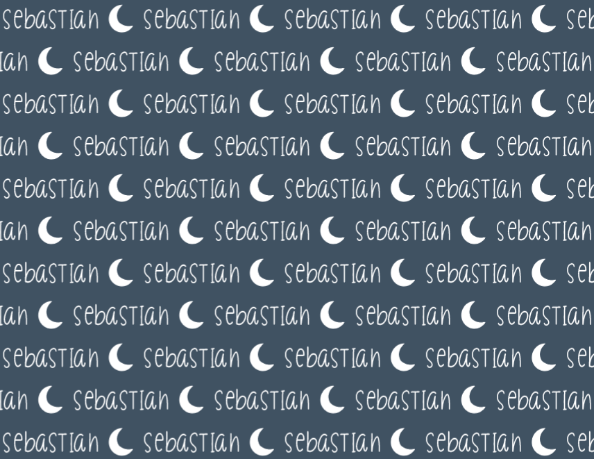 Plush Minky Fleece Personalized Blanket | Moon Icon Repeating Name