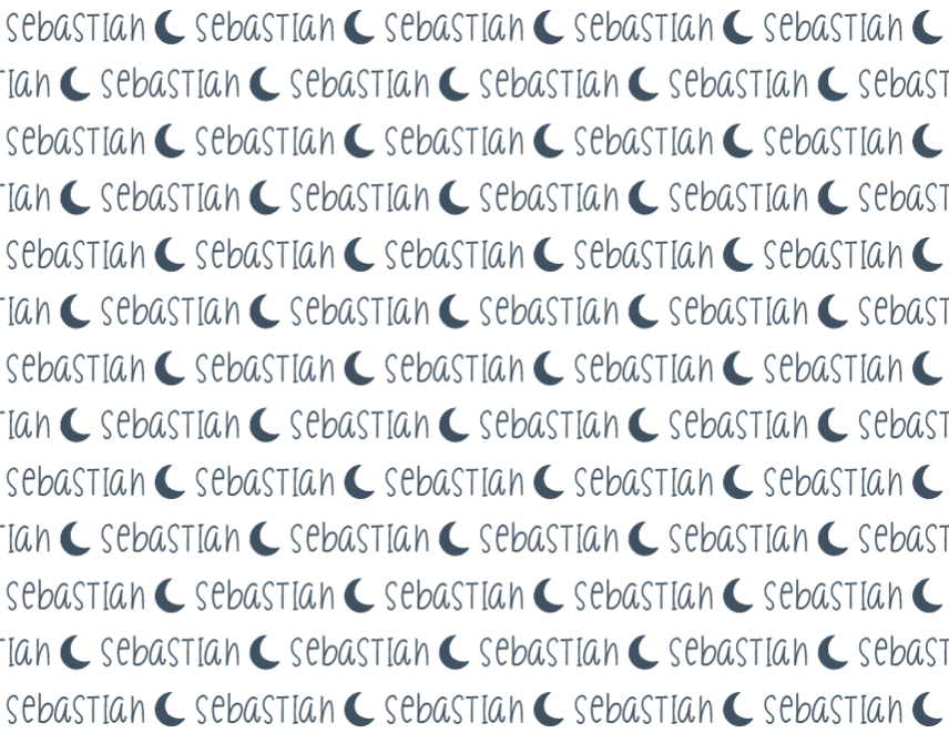 Plush Minky Fleece Personalized Blanket | Moon Icon Repeating Name