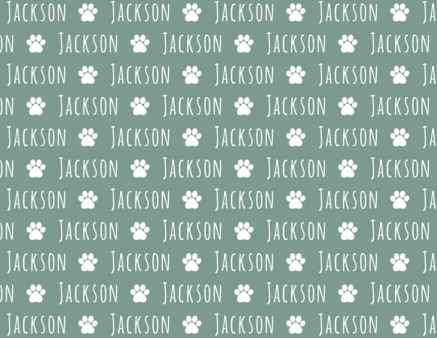 Plush Minky Fleece Personalized Blanket | Paw Icon Repeating Name