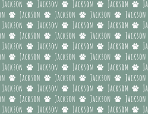 Plush Minky Fleece Personalized Blanket | Paw Icon Repeating Name