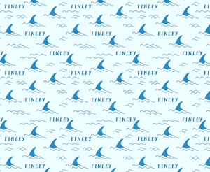 Plush Minky Fleece Personalized Blanket | Shark Fin