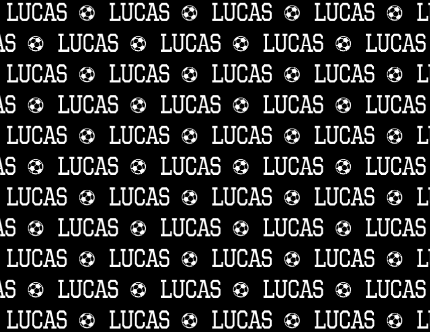 Plush Minky Fleece Personalized Blanket | Soccer Icon Repeating Name