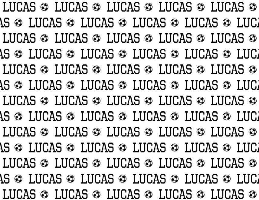 Plush Minky Fleece Personalized Blanket | Soccer Icon Repeating Name