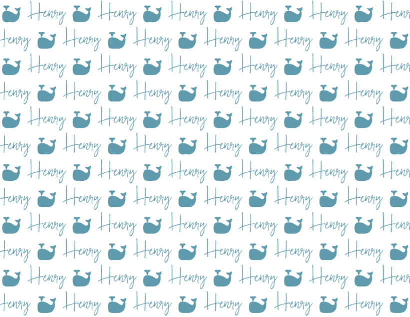 Plush Minky Fleece Personalized Blanket | Whale Icon Repeating Name