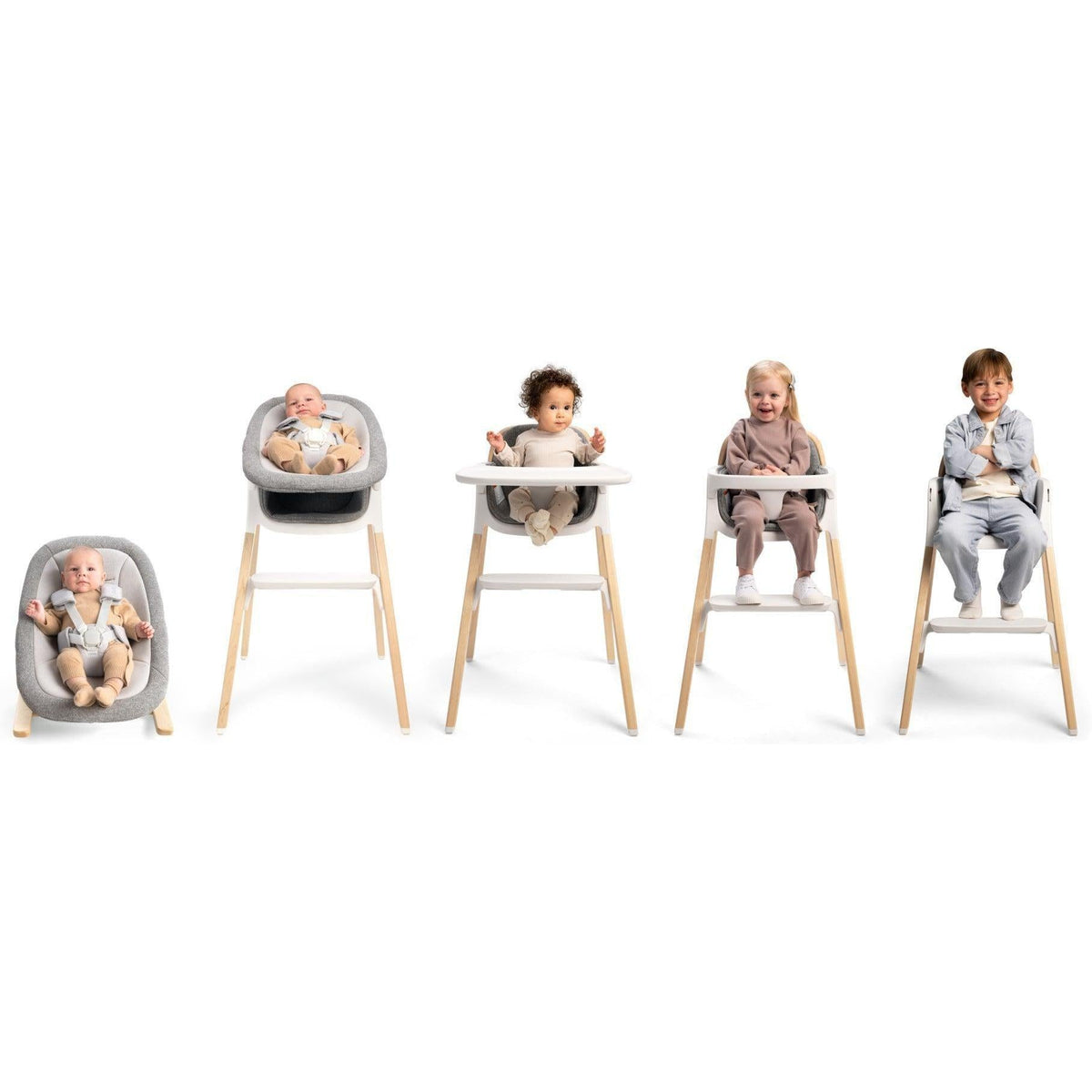 Nuna BRYN High Chair + Newborn Rocker Seat