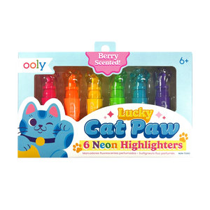 Ooly Lucky Cat Paw Neon Highlighters - Berry Scent