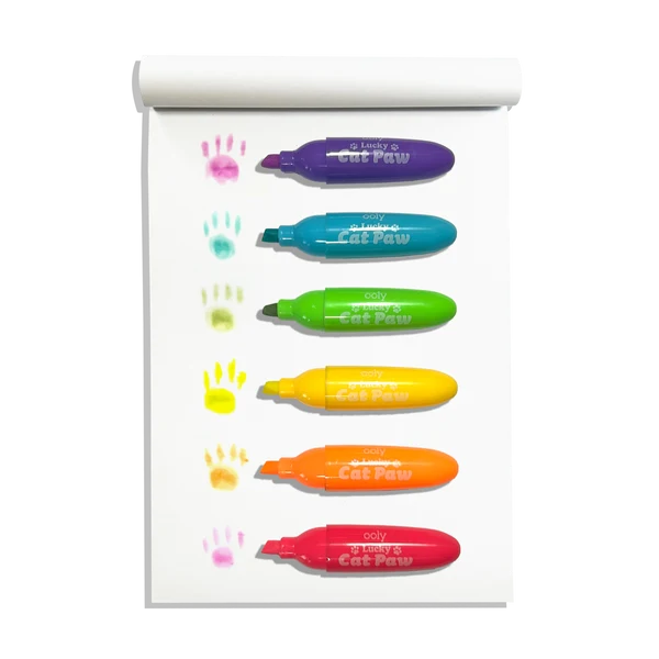 Ooly Lucky Cat Paw Neon Highlighters - Berry Scent