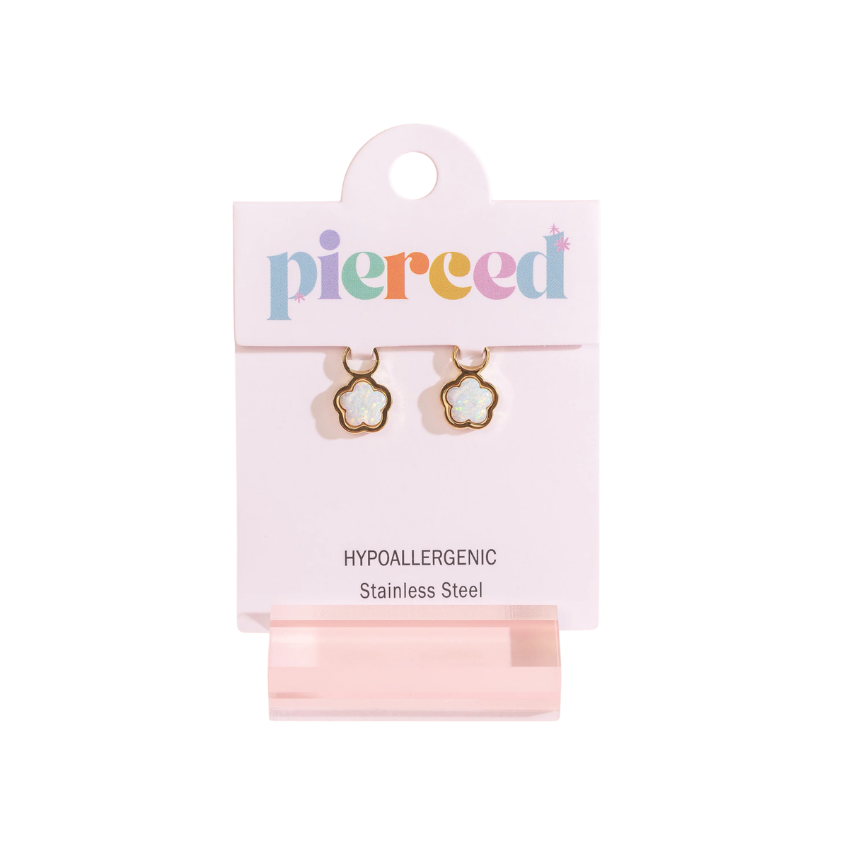 Pierced Flower Opal Earring Charms