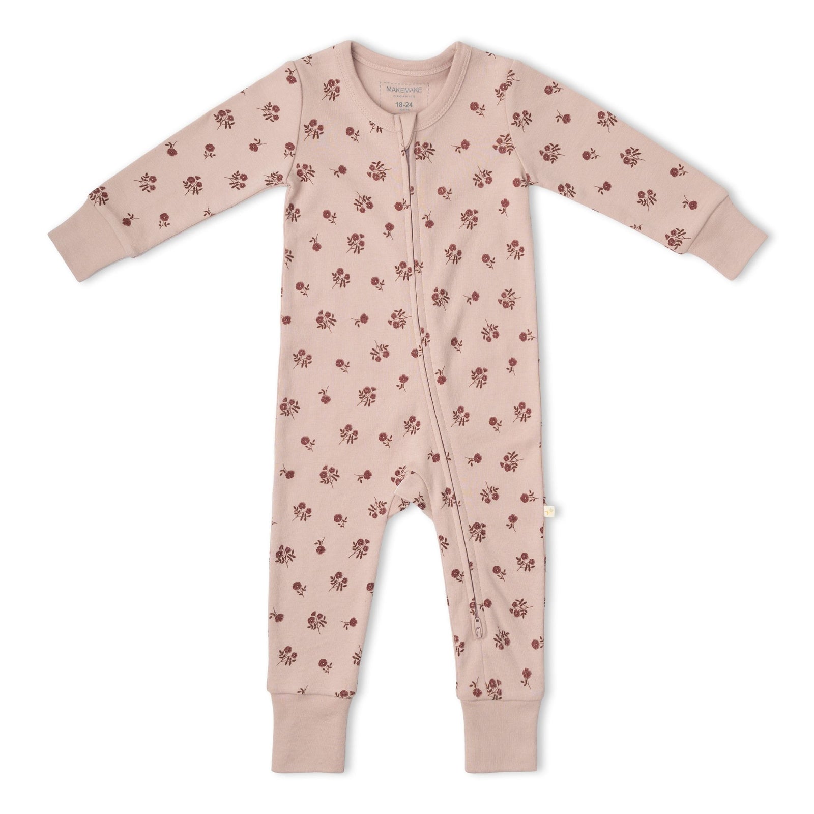 Organic 2-Way Zip Romper / Rosebud