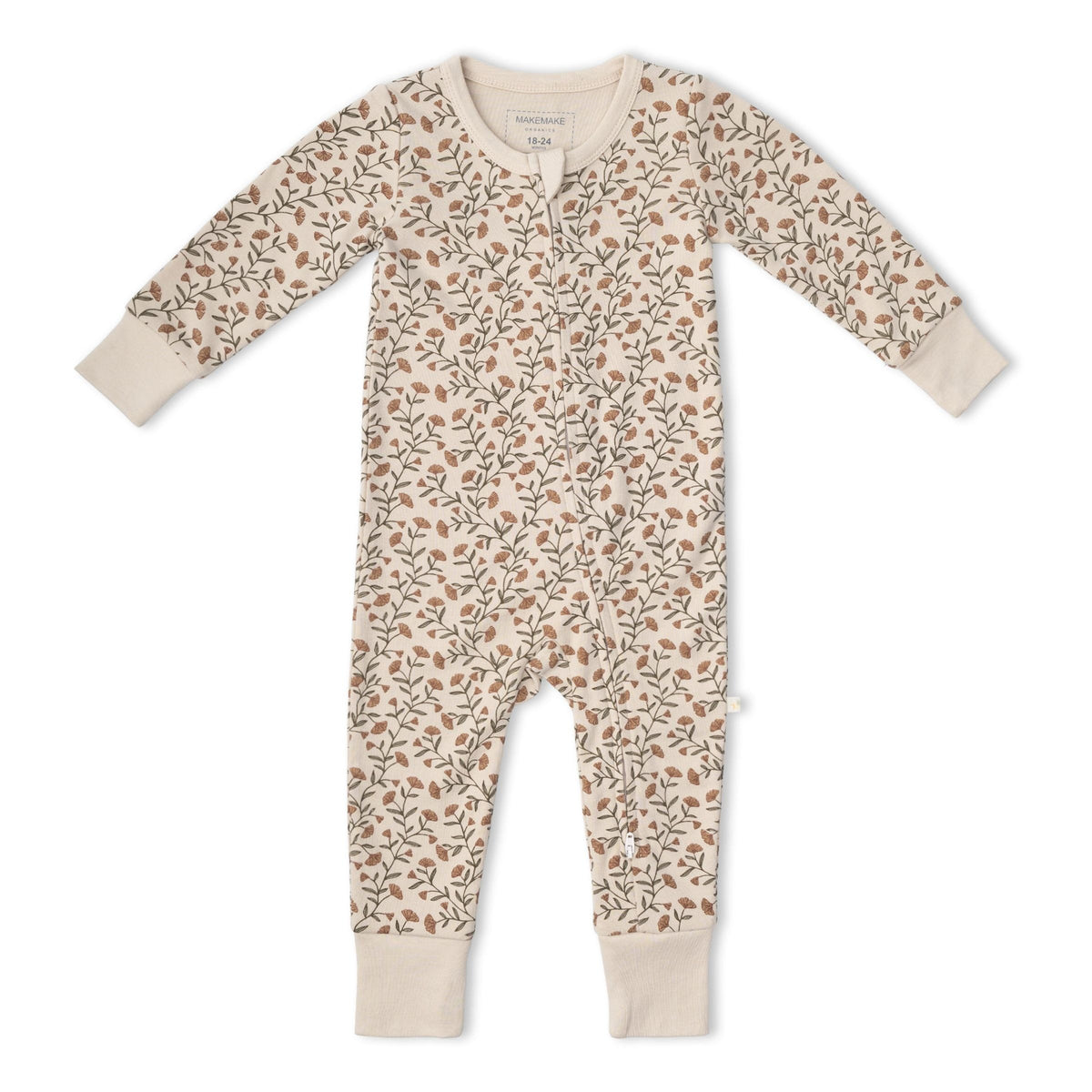 Organic 2-Way Zip Romper / Rustbloom