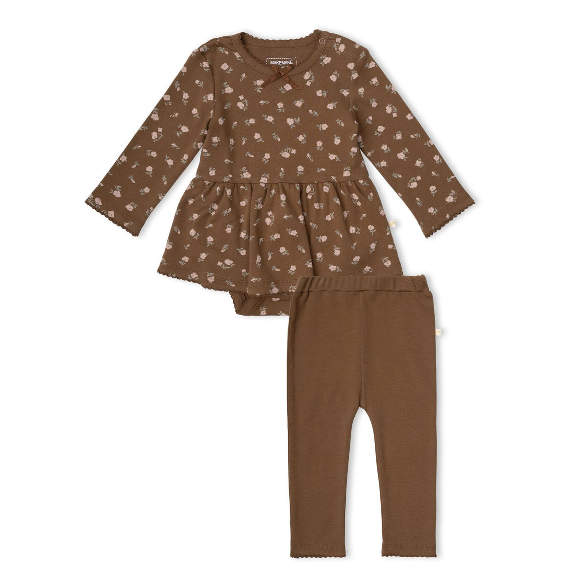Organic Bodysuit Dress & Leggings Set / Primrose
