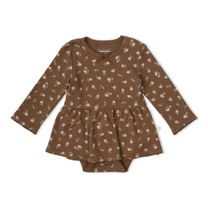 Organic Bodysuit Dress & Leggings Set / Primrose
