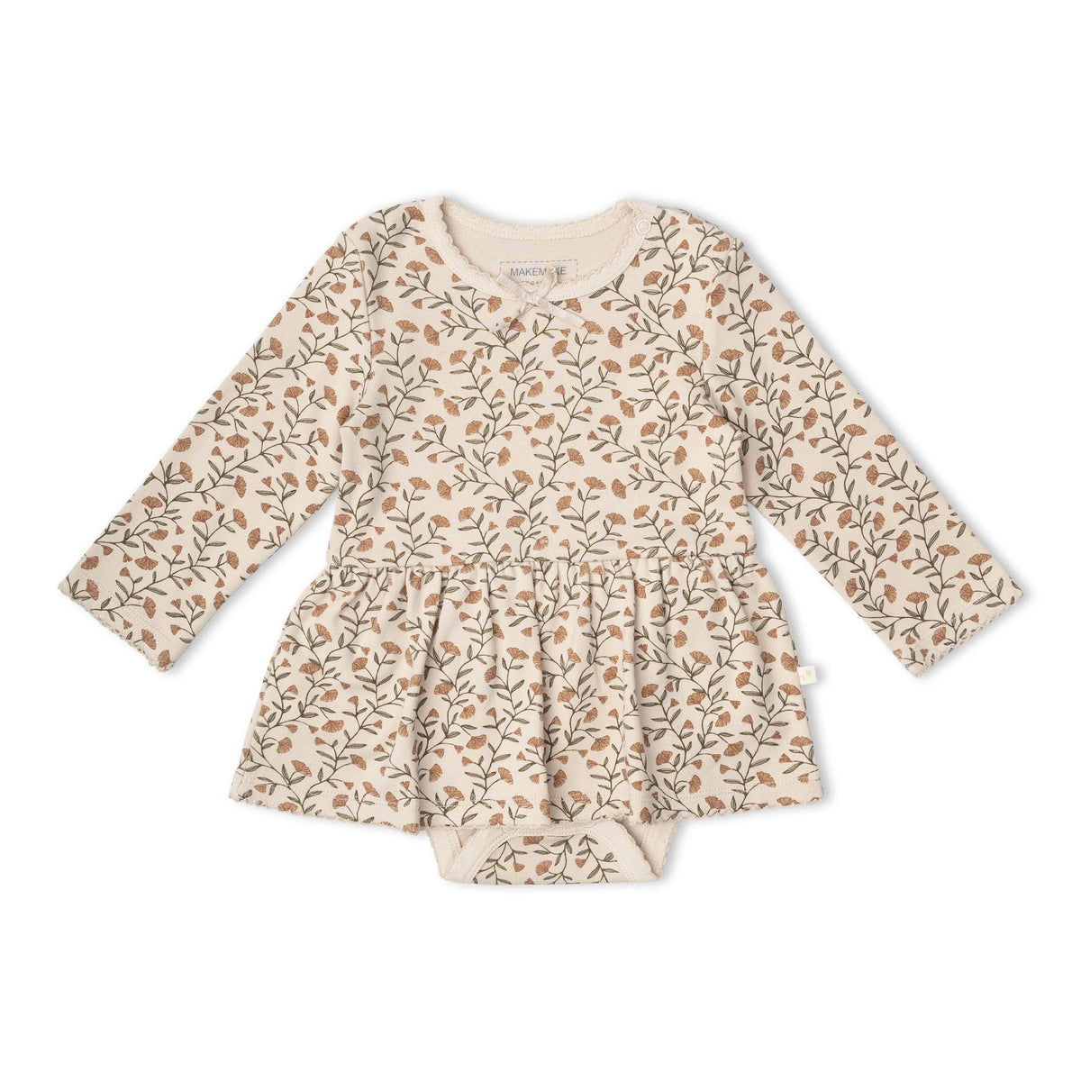 Organic Bodysuit Dress & Leggings Set / Rustbloom