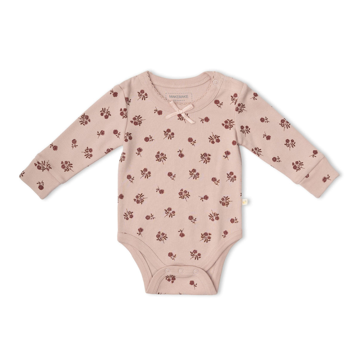 Organic Bodysuit & Foldover Pant Set / Rosebud