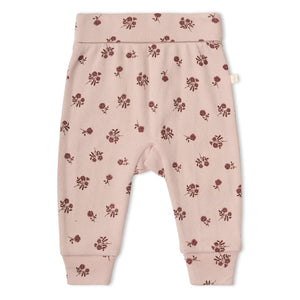 Organic Bodysuit & Foldover Pant Set / Rosebud
