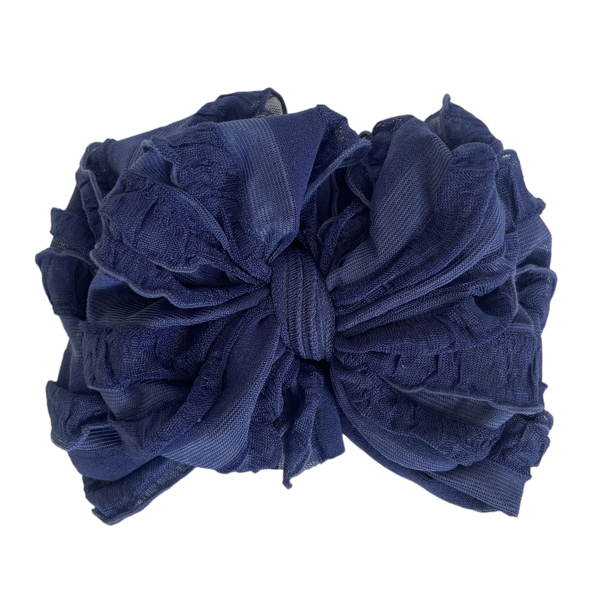 In Awe Couture Ruffle Headband / Navy