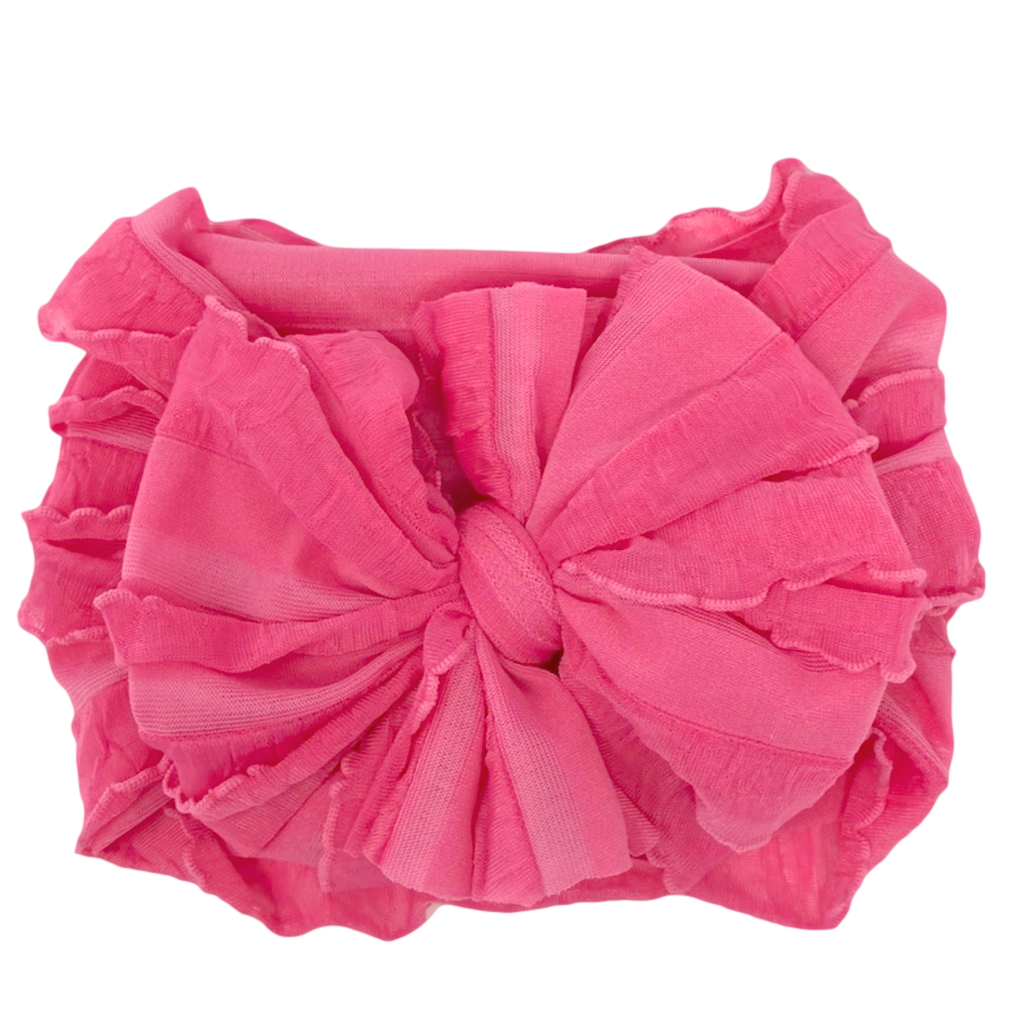 Ruffle Headband - Candy Pink