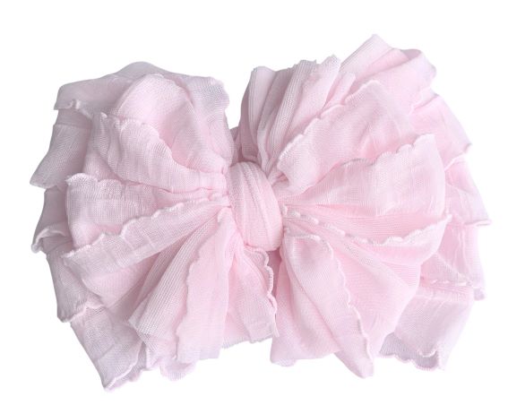 In Awe Couture Ruffle Headband / Perfect Pink