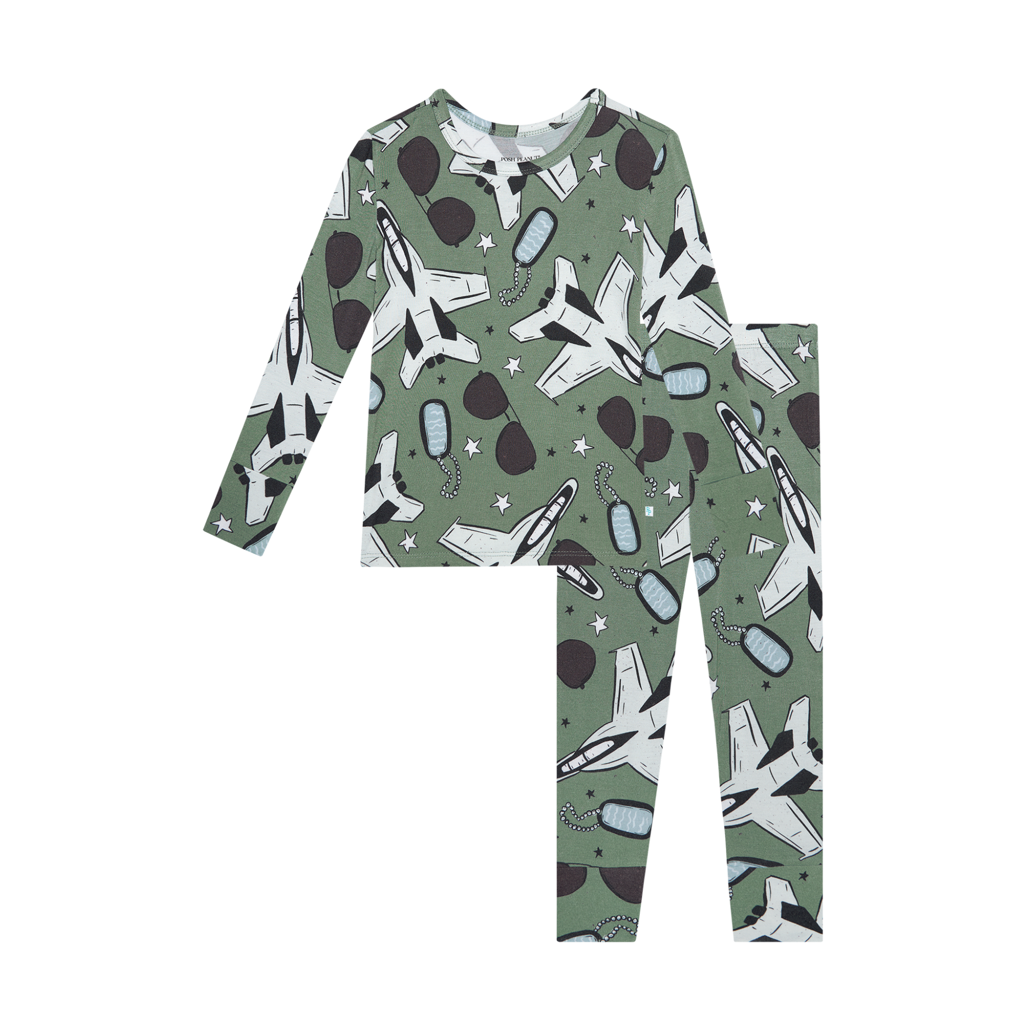 Posh Peanut Long Sleeve Pajama Set / Airman