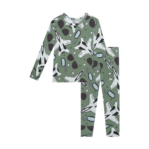 Posh Peanut Long Sleeve Pajama Set / Airman