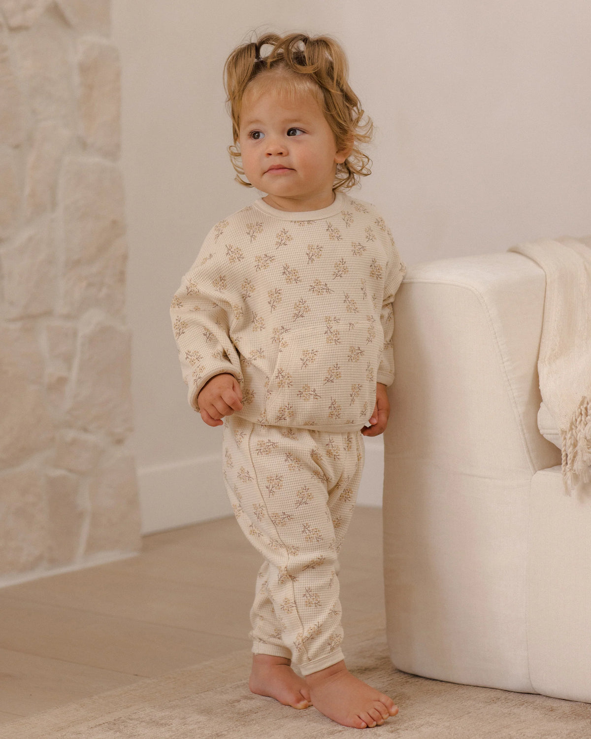 Quincy Mae Waffle Slouch Set / Meadow