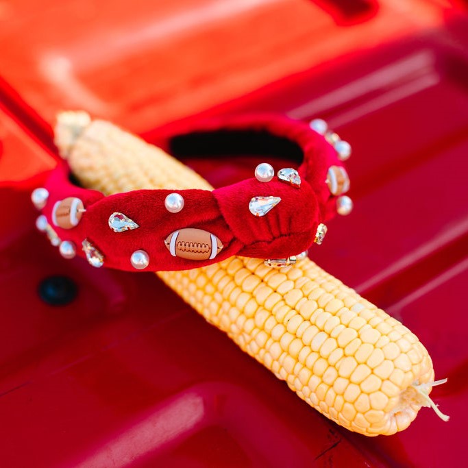 Red Jeweled Football Headband